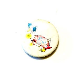 Tiny Beatrix Potter Goose Button Pin Vintage